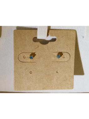 Solid Gold Blue Crystal Stud Earrings